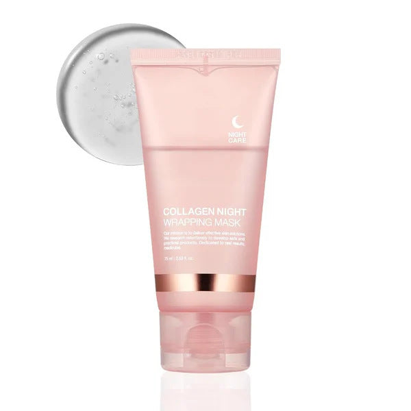 Nighttime Face Mask with Collagen, Natural Ingredients, Firming, Elasticity & Hydration