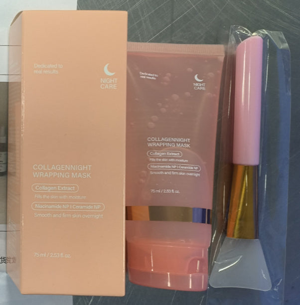 Nighttime Face Mask with Collagen, Natural Ingredients, Firming, Elasticity & Hydration